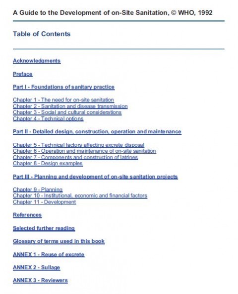 A guide to the development of on site sanitation