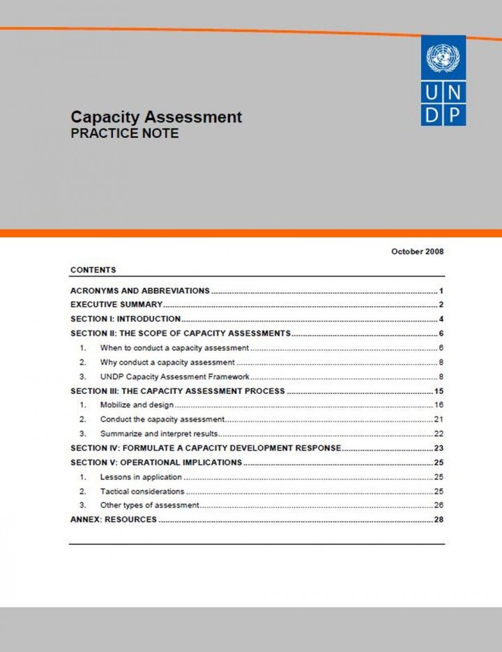 Types of capacity assessment Types of capacity assessment