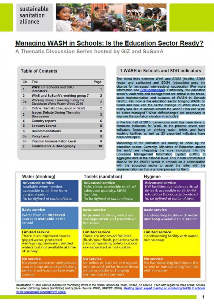 Managing WASH in Schools: Is the Education Sector Ready?