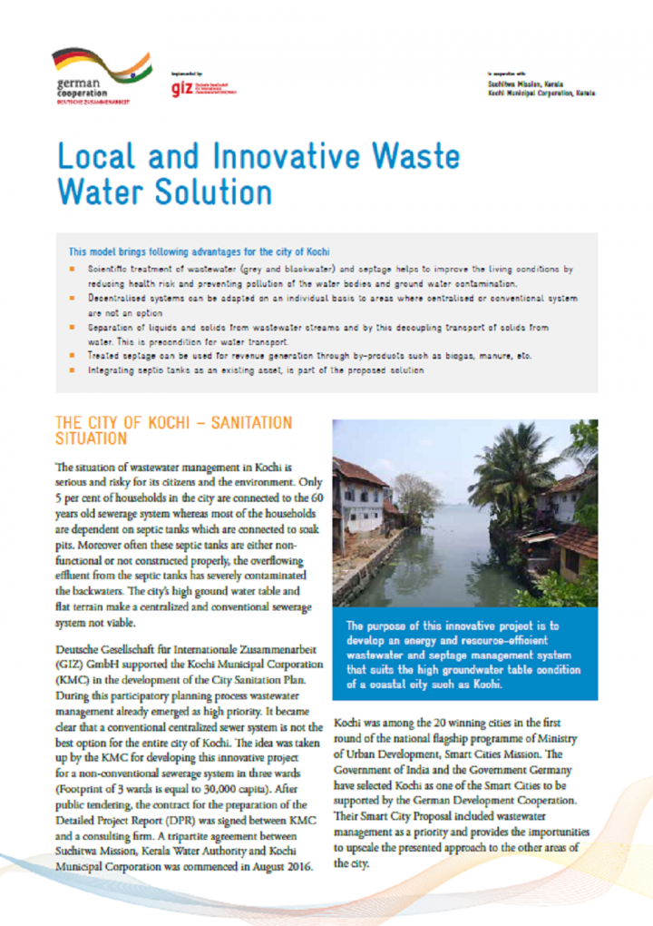 Local and innovative waste water solution
