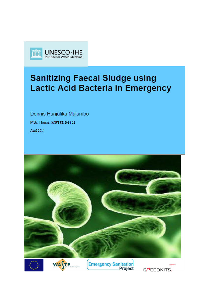 Sanitizing Faecal Sludge using Lactic Acid Bacteria in Emergencies
