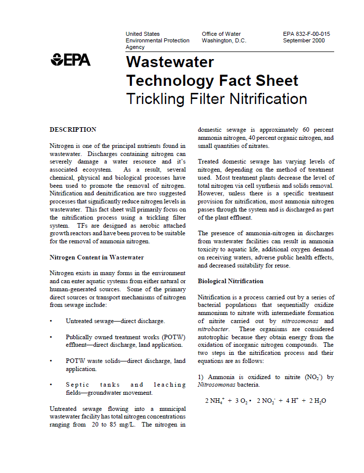 Wastewater Technology Fact Sheet