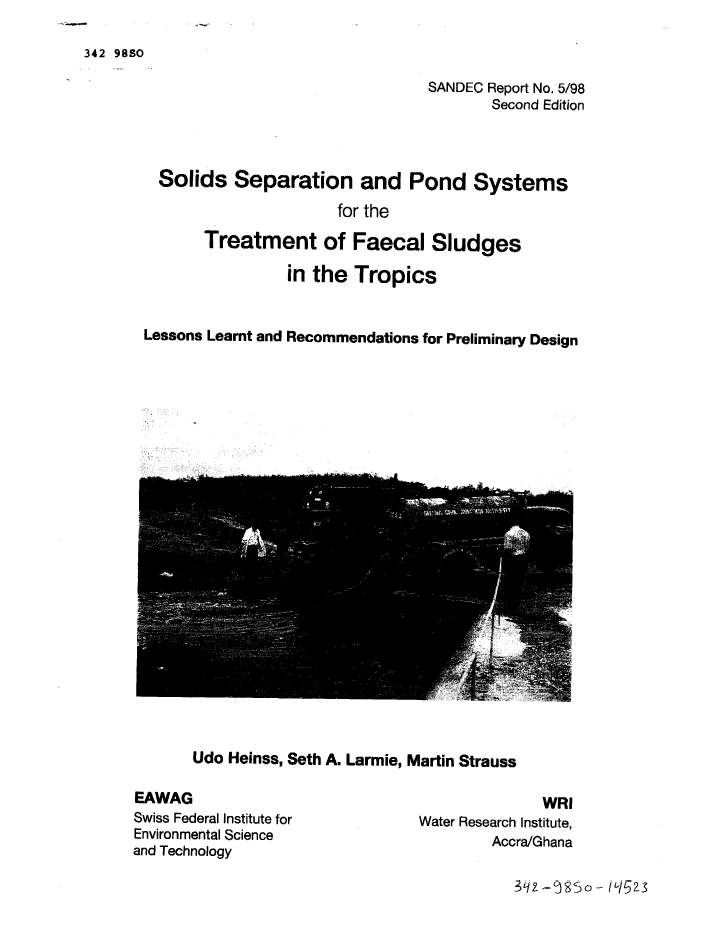 Solids Separation and Pond Systems for the Treatment of Faecal Sludges in the Tropics