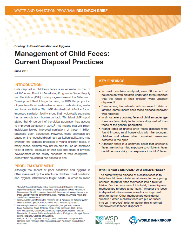 Management of Child Faeces: Current Disposal Practices