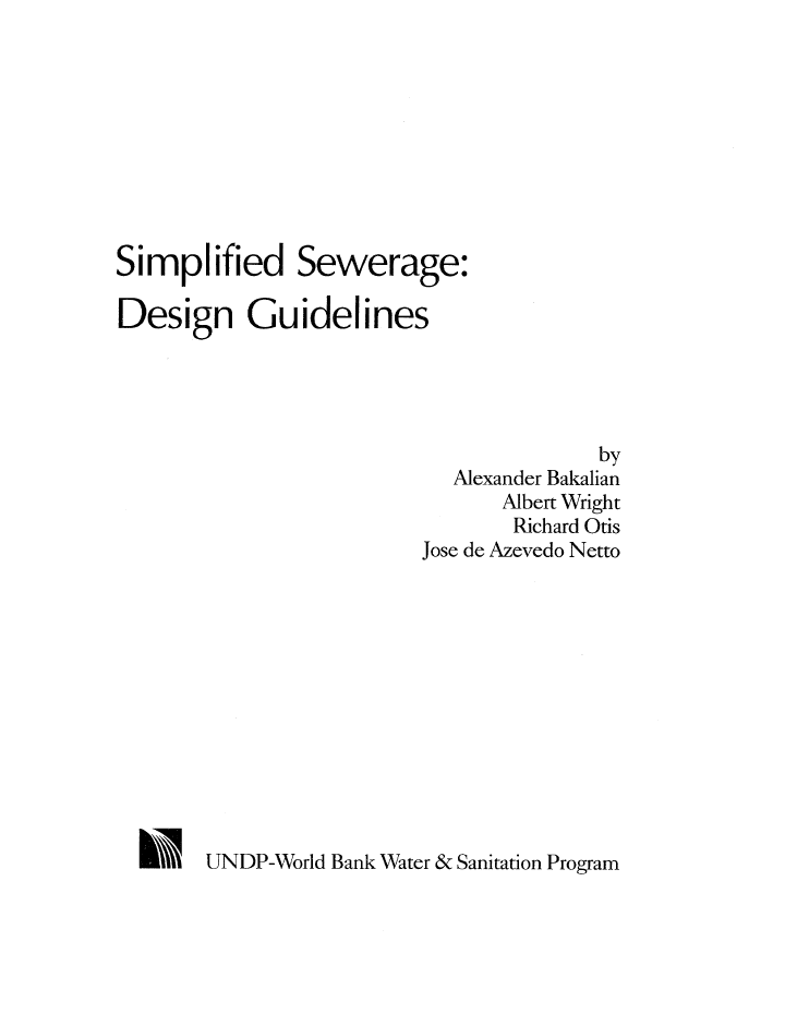 Simplified Sewerage: Design Guidelines