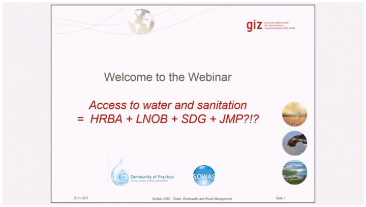 CoP Scaling Up - Webinar: Access to Water and Sanitation = HRBA + LNOB + SDG + JMP?